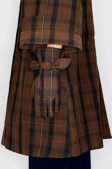 Guantes cuadros algodón marrón