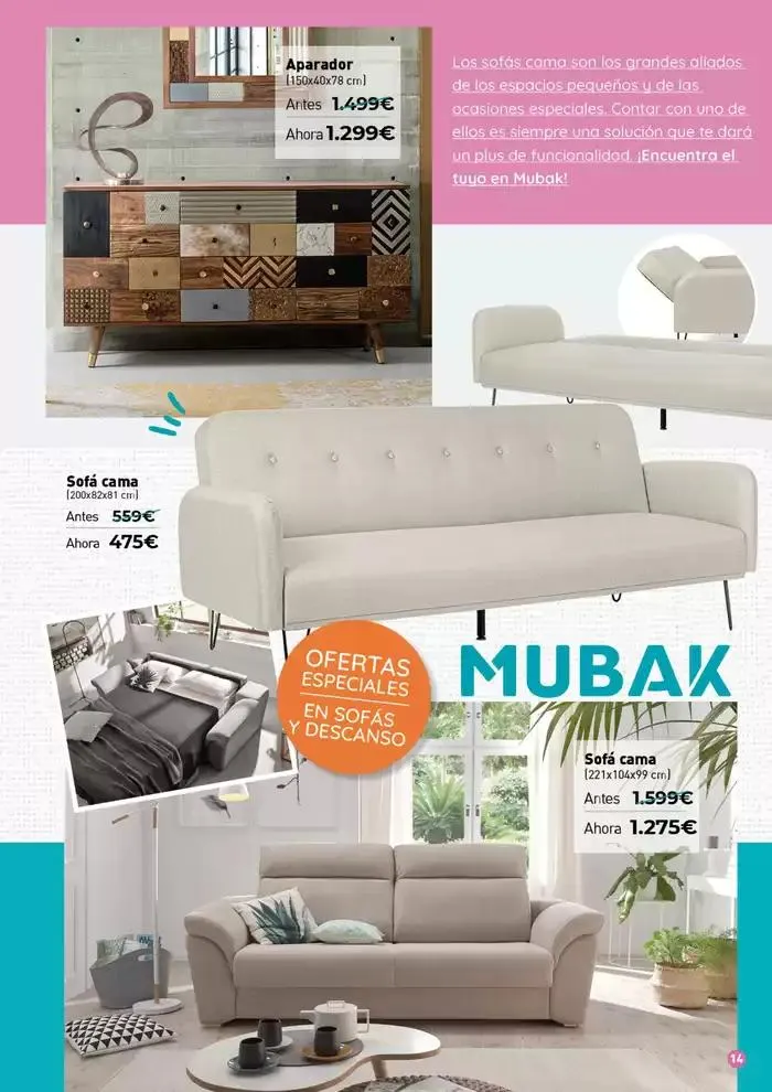 Catálogo de Sofás y Descanso Mubak: ¡Ni tan mal! 2 de abril al 30 de junio 2025 - Página 14