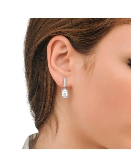 Pendientes Ágora con perla barroca blanca
