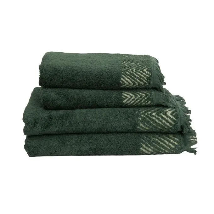 Set 4 Toallas Algodón Cardado - Antas Musgo