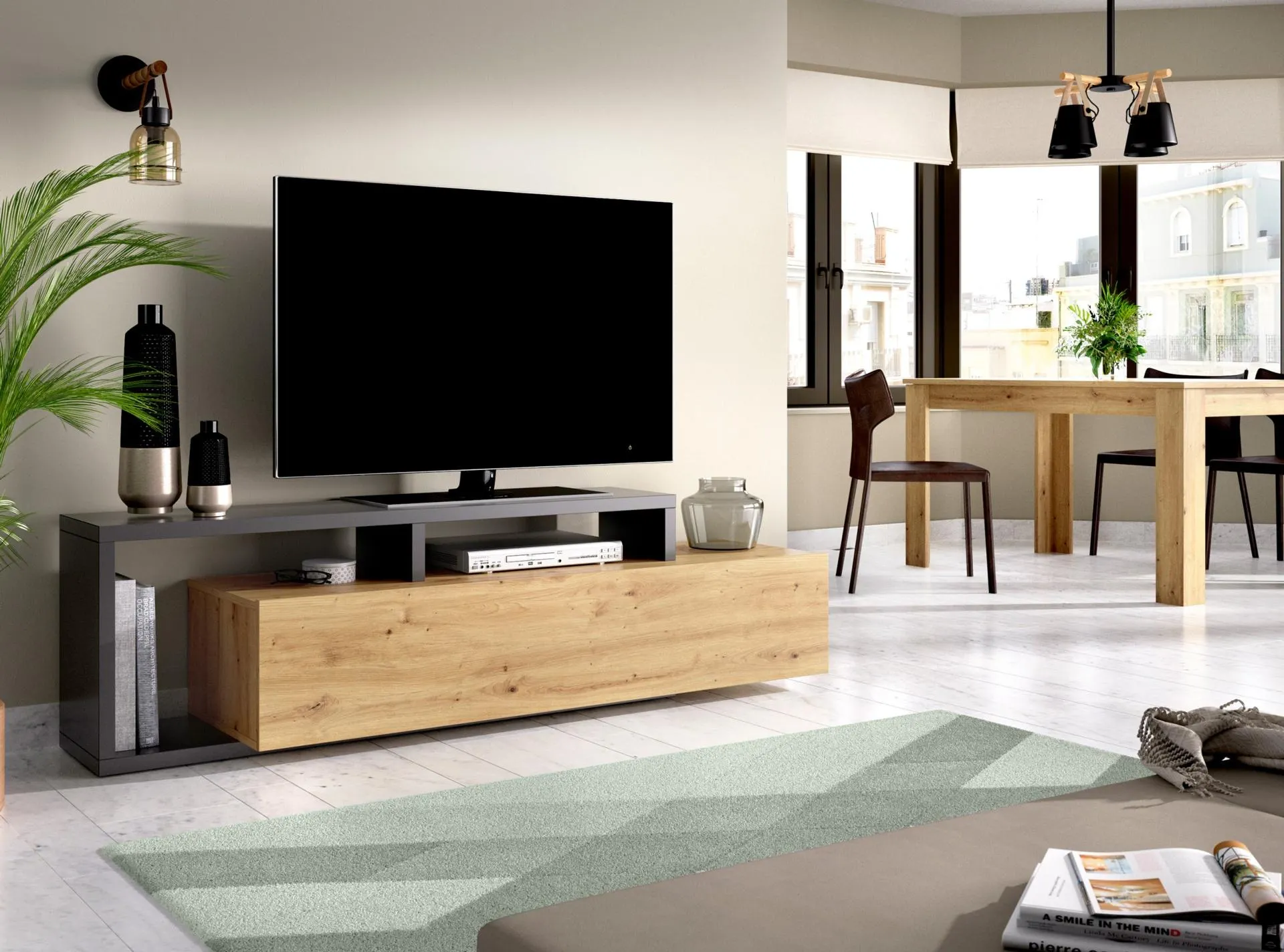 Mueble de tv de 165 cm de ancho
