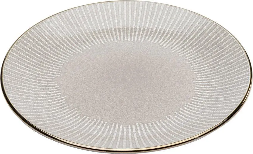 Plato llano de cerámica Ø27 cm gris beige