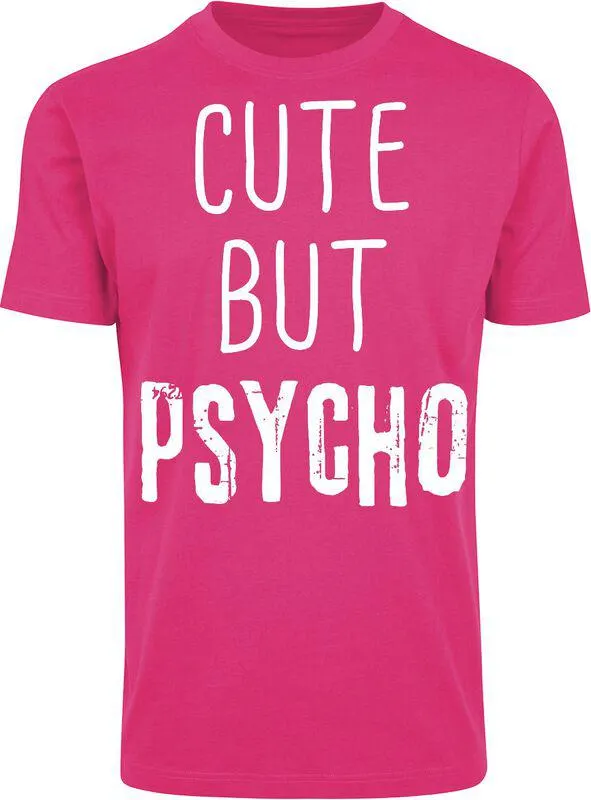 "Cute But Psycho Cute But Psycho" Camiseta Rosa