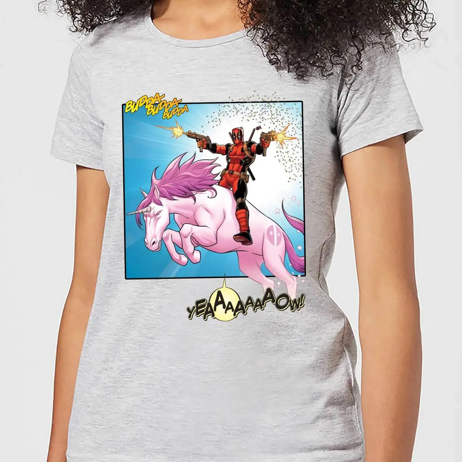 Camiseta Deadpool Unicorn Battle para mujer de Marvel - Gris