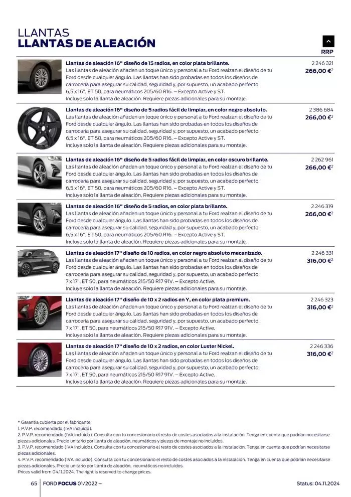 Catálogo de Ford de accesorios Focus 13 de noviembre al 13 de noviembre 2025 - Página 65