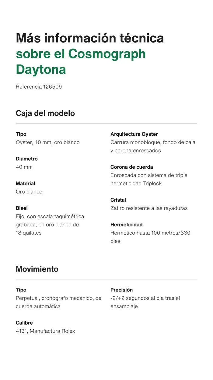 Catálogo de Cosmograph Daytona 22 de mayo al 31 de diciembre 2024 - Página 10