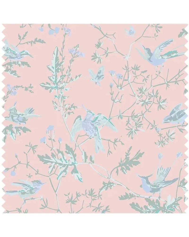 Hummingbirds 100% Silk Blush F125-1001