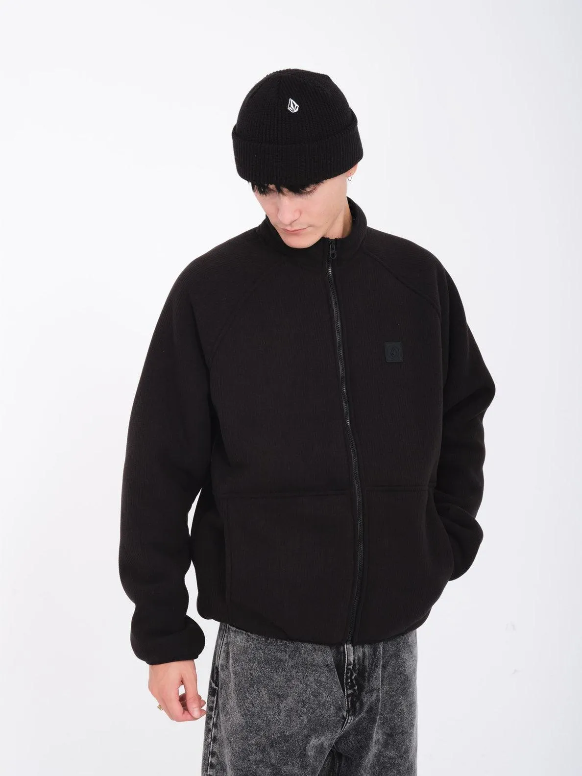Sudadera Runtime Grid Zip - BLACK