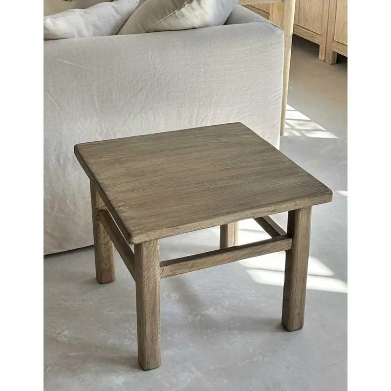 Square side table antique elm 60cm, Palo Santo