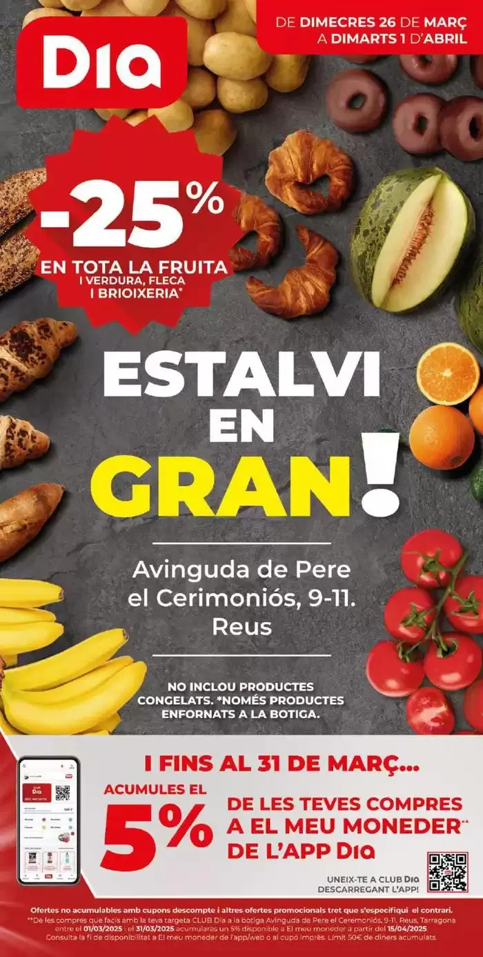 Catálogo de Estalvi en Gran del 26/03 a l’ 01/04  26 de marzo al 1 de abril 2025 - Página 1