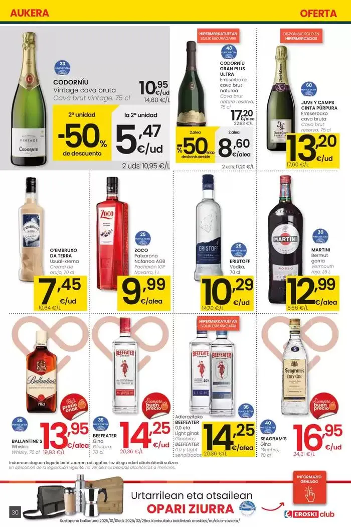 Catálogo de 2000 produktu baino gehiago, BETI PREZIO ONEAN HIPERMERKATUAK EROSKI 13 de febrero al 25 de febrero 2025 - Página 30