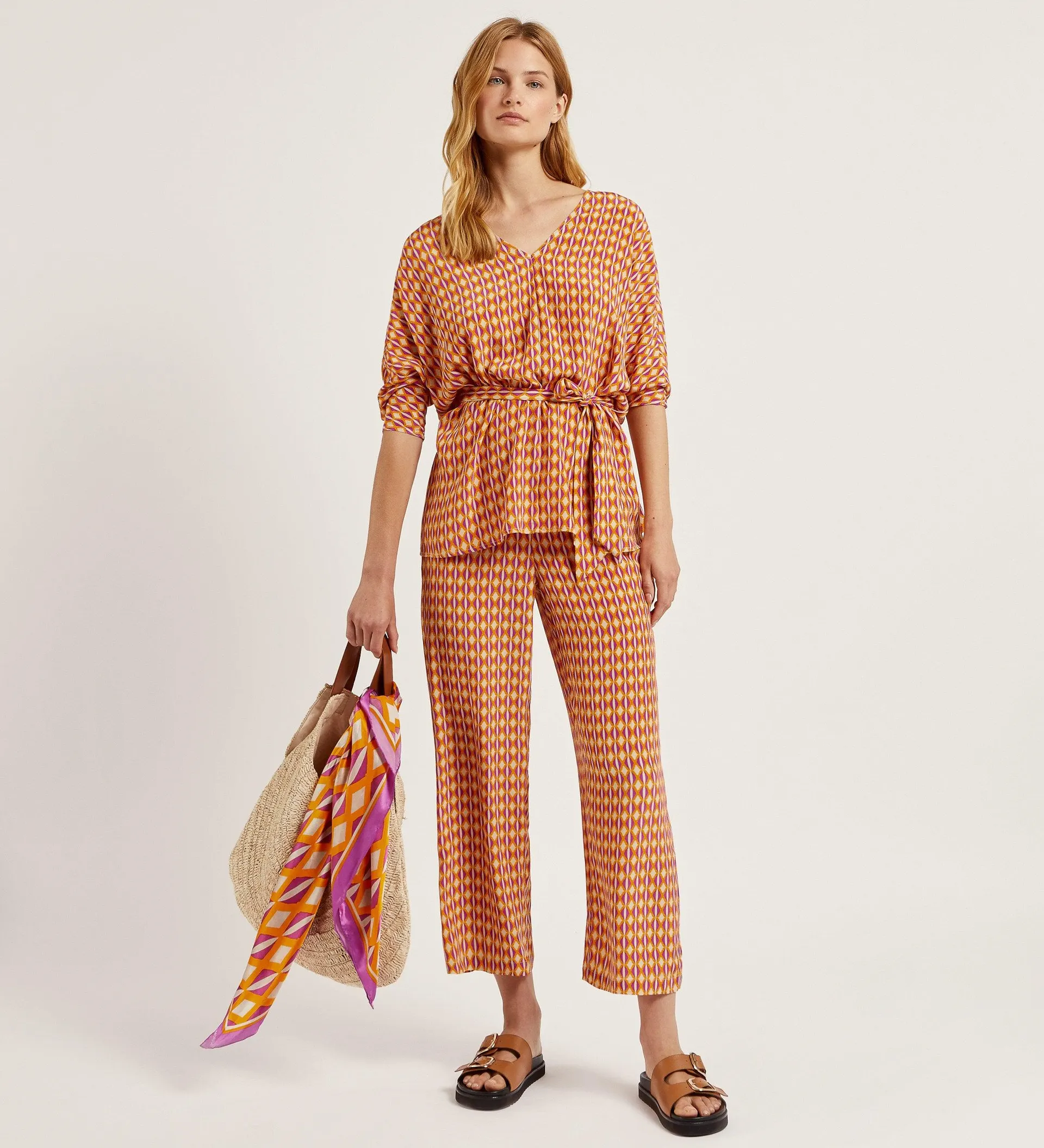 Pantalón ancho estampado