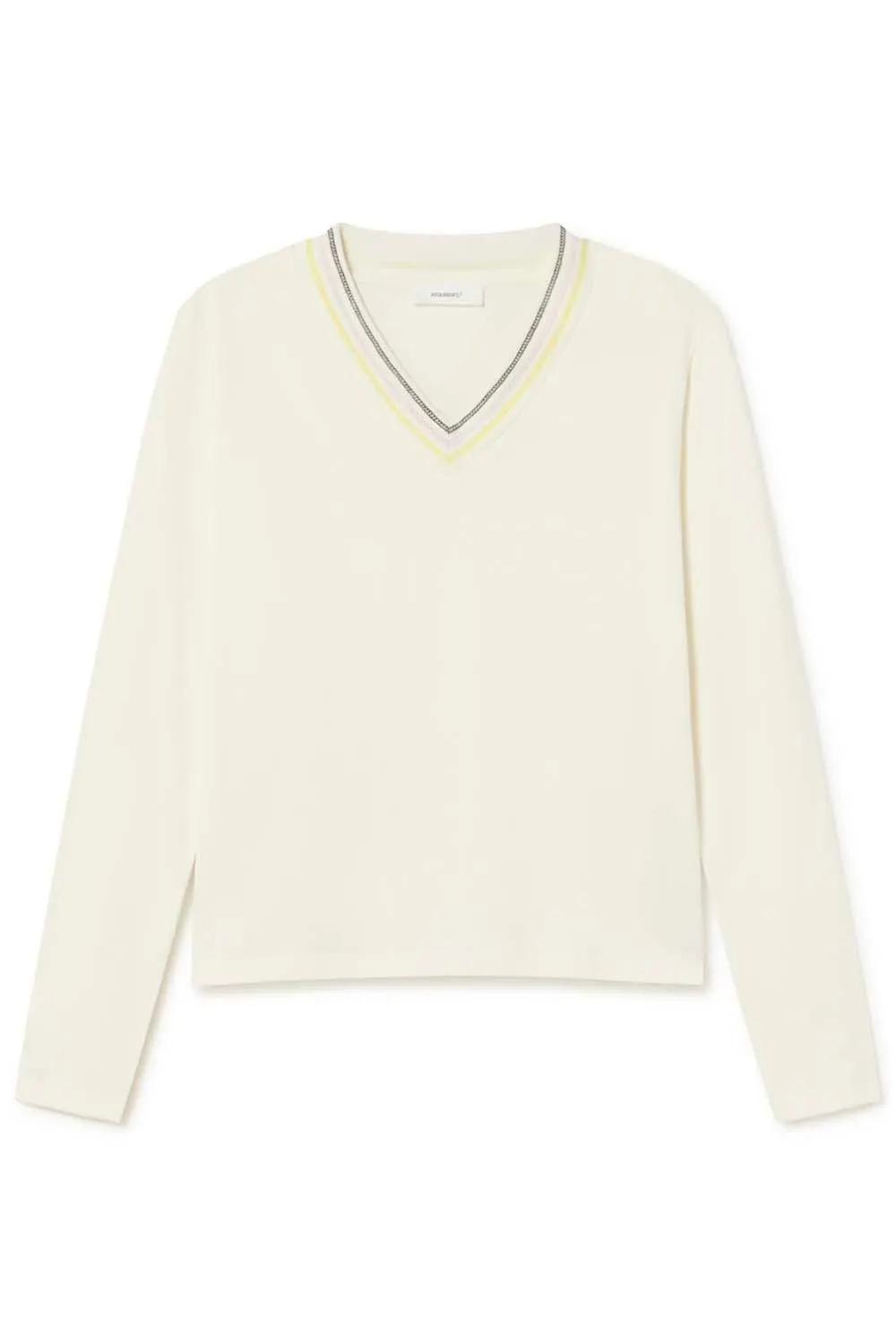 Camiseta de punto con acabados owerlock