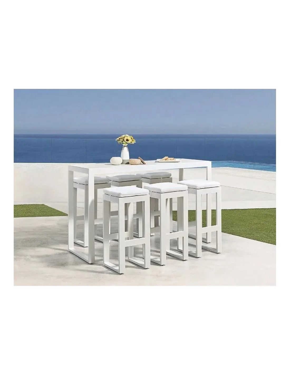 Set Mesa Alta y 6 taburetes Cassina 6 Magestic Garden
