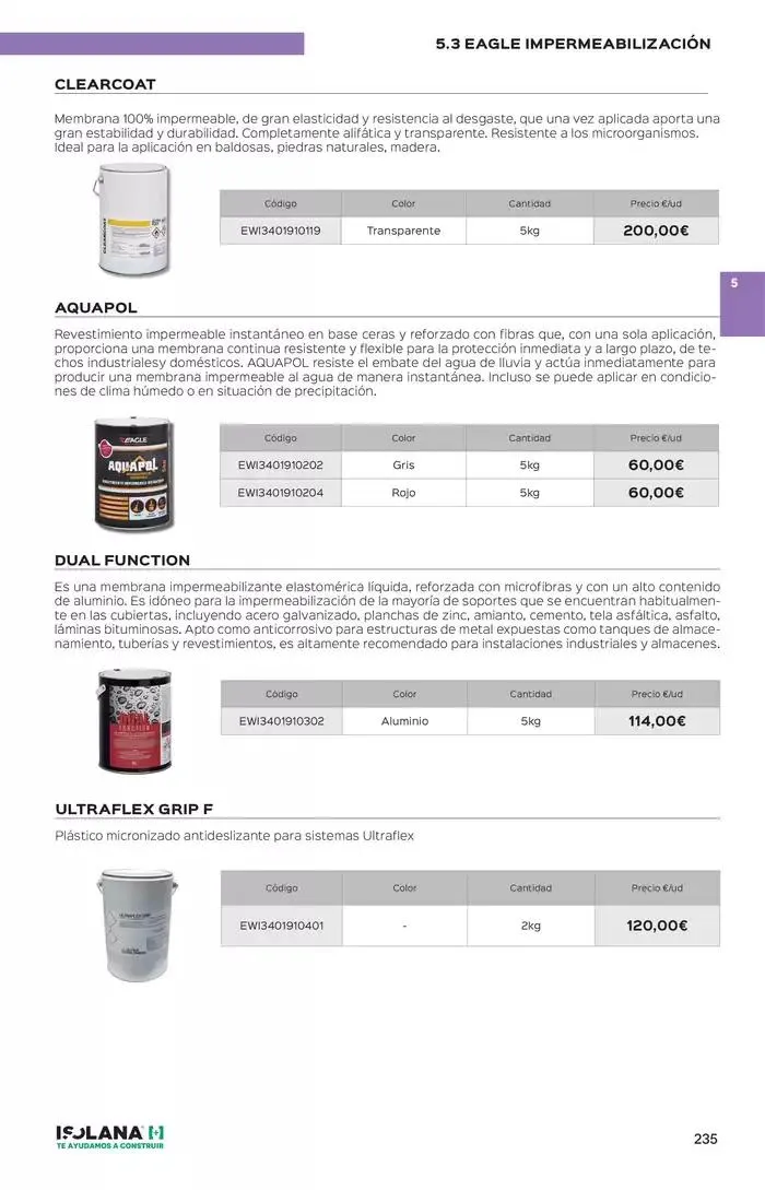 Catálogo de IMPERMEABILIZACIÓN – TARIFA ISOLANA 2025 2 de enero al 31 de marzo 2025 - Página 15