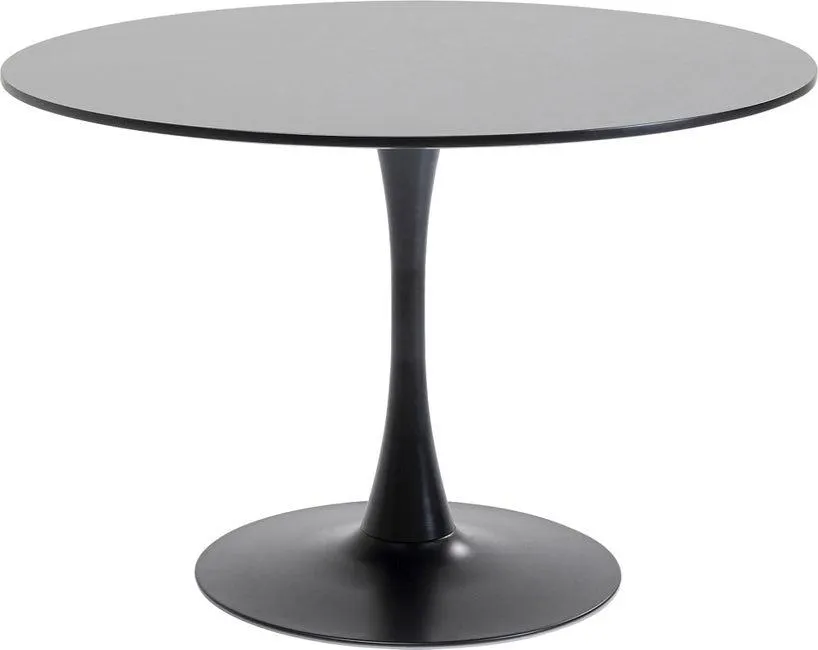 Mesa de comedor tablero MDF negro pata acero Ø110 cm
