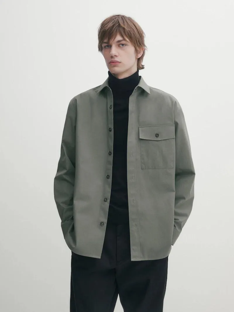 Sobrecamisa algodón bolsillo pecho
