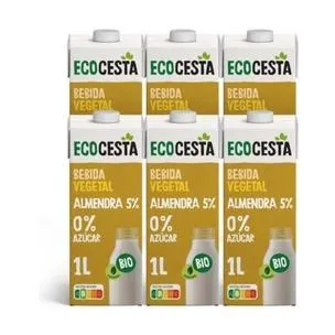Pack x6 Bebida Vegetal De Almendra 0% Azúcar Bio, 1L Ecocesta
