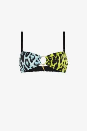 Top de bikini Just Cavalli con estampado Jaguar