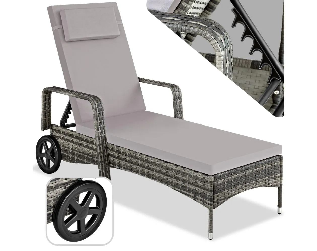 Tumbona de ratán y aluminio cassis