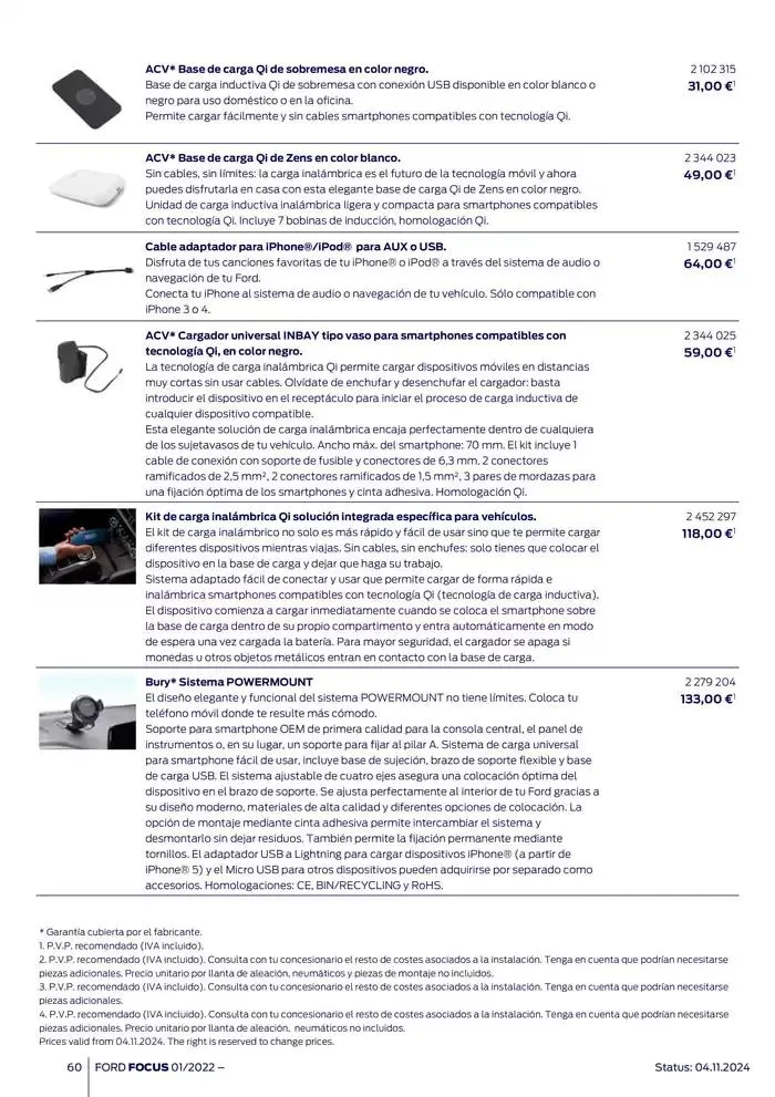 Catálogo de Ford de accesorios Focus 13 de noviembre al 13 de noviembre 2025 - Página 60