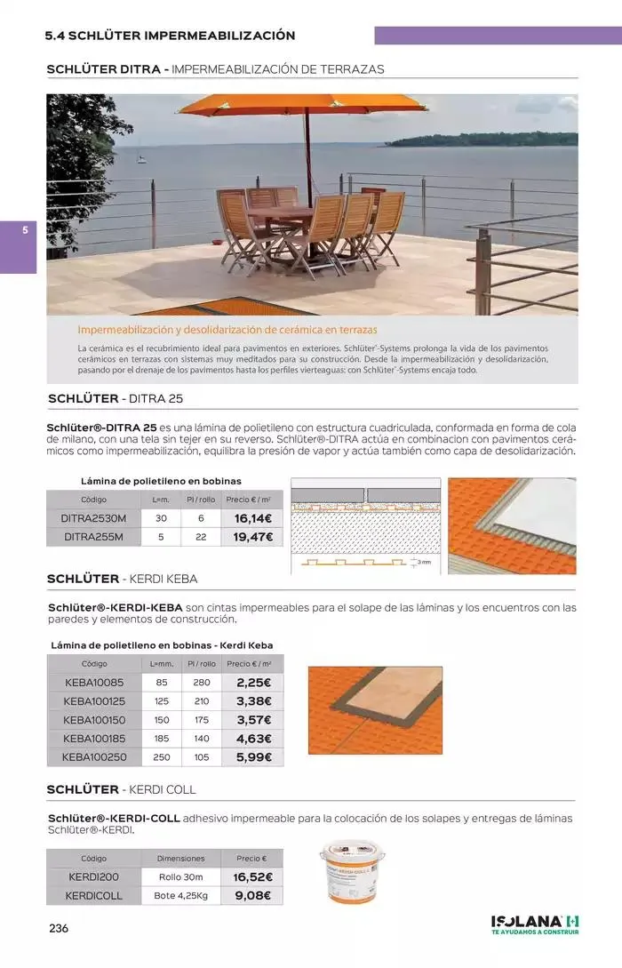 Catálogo de IMPERMEABILIZACIÓN – TARIFA ISOLANA 2025 2 de enero al 31 de marzo 2025 - Página 16