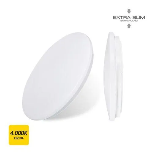 Plafon iluminacion blanco circular superficie 24w 1680lm 4000k 38x6,6cm plastico edm