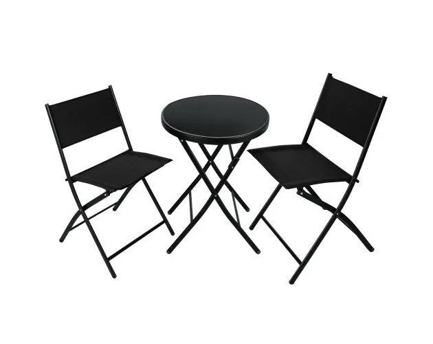 Conjunto de muebles para balcón düsseldorf, negro