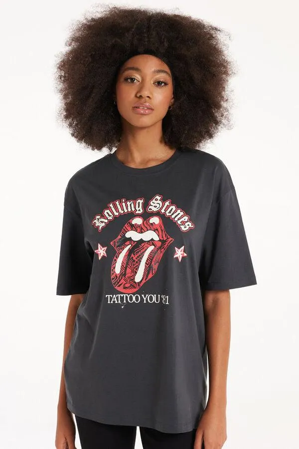 Camiseta de Algodón con Estampado Rolling Stones Unisex