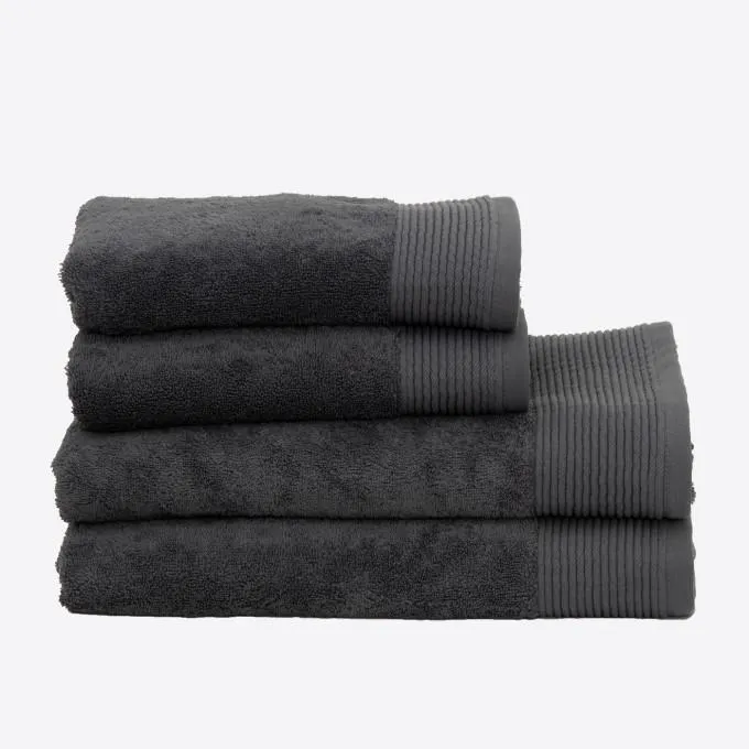 Set 4 Toallas Algodón Peinado - Basic LM Antracita