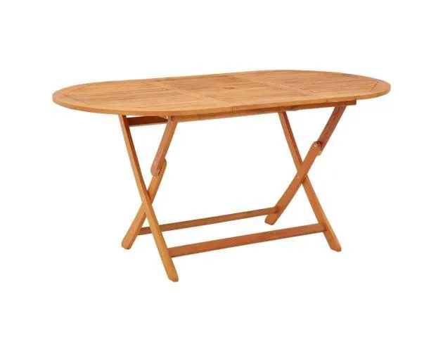 vidaXL mesa jardín plegable 160x85x75 cm madera maciza de eucalipto