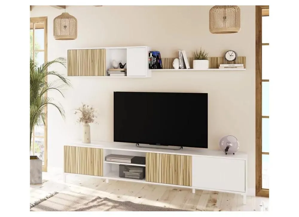 Muebles de salón blanco y rayado EXOTIC