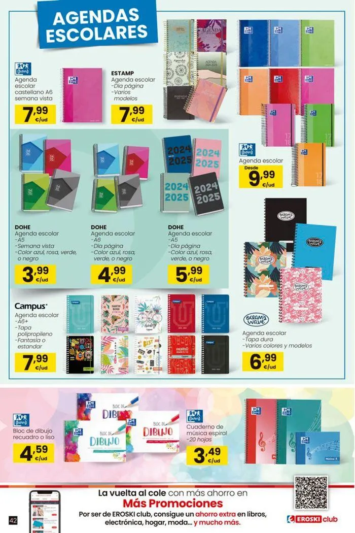 Catálogo de Ofertas Vuelta al Cole EROSKI 22 de agosto al 18 de septiembre 2024 - Página 42