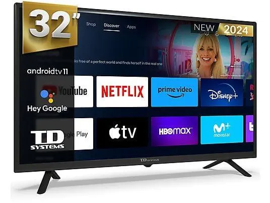 TV DLED 32" - TD SYSTEMS PRIME32C19GLE Hey Google, HD, Arm Cortex A55x4, Smart TV, DVB-T2 (H.265), Negro
