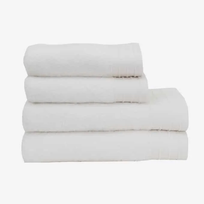 Set 4 Toallas Algodón Cardado - Basic LMQ Blanco