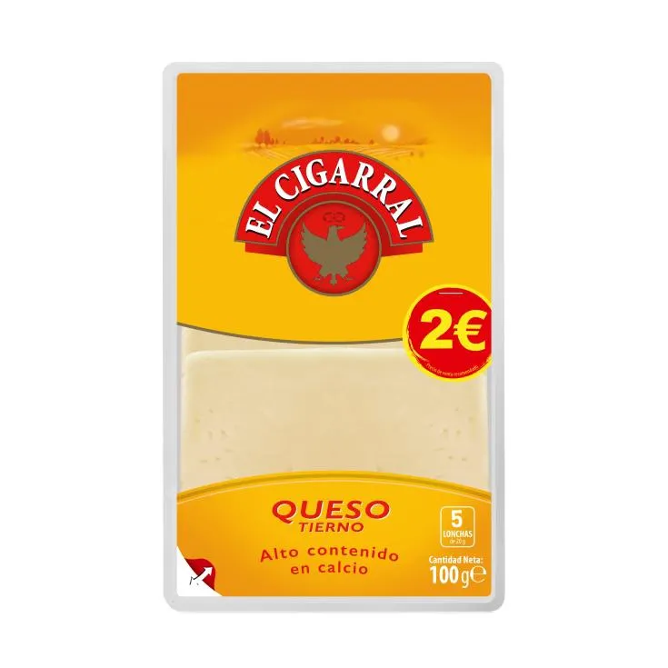 queso tierno lonchas, 100g