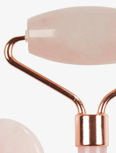 Rodillo facial y piedra masaje VALLSTA rosa