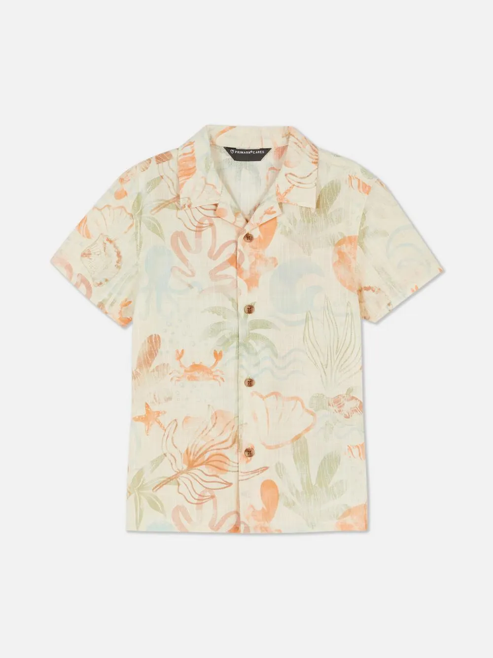 Camisa de manga corta estampada con motivos marinos