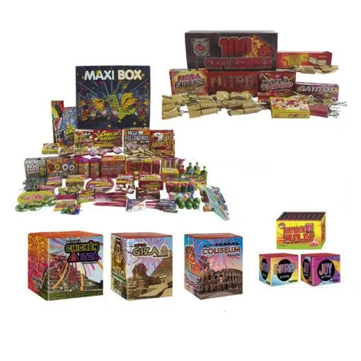 PACK AHORRO 100 EXPLOSIONES + 6 BATERIAS + MAXI BOX