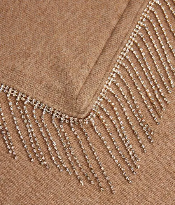 Bufanda de Cashmere Ultrasoft tipo bandana con strass