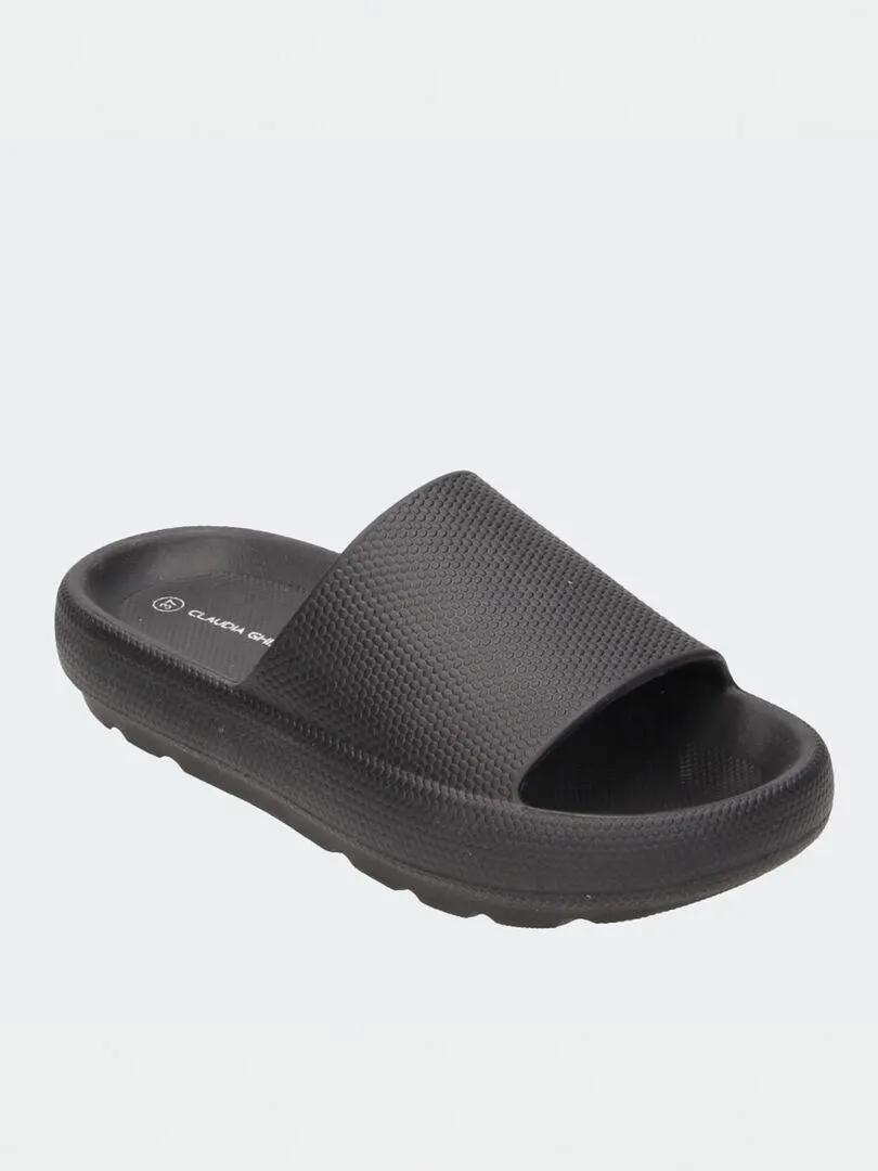 Mules con suela gruesa - NEGRO