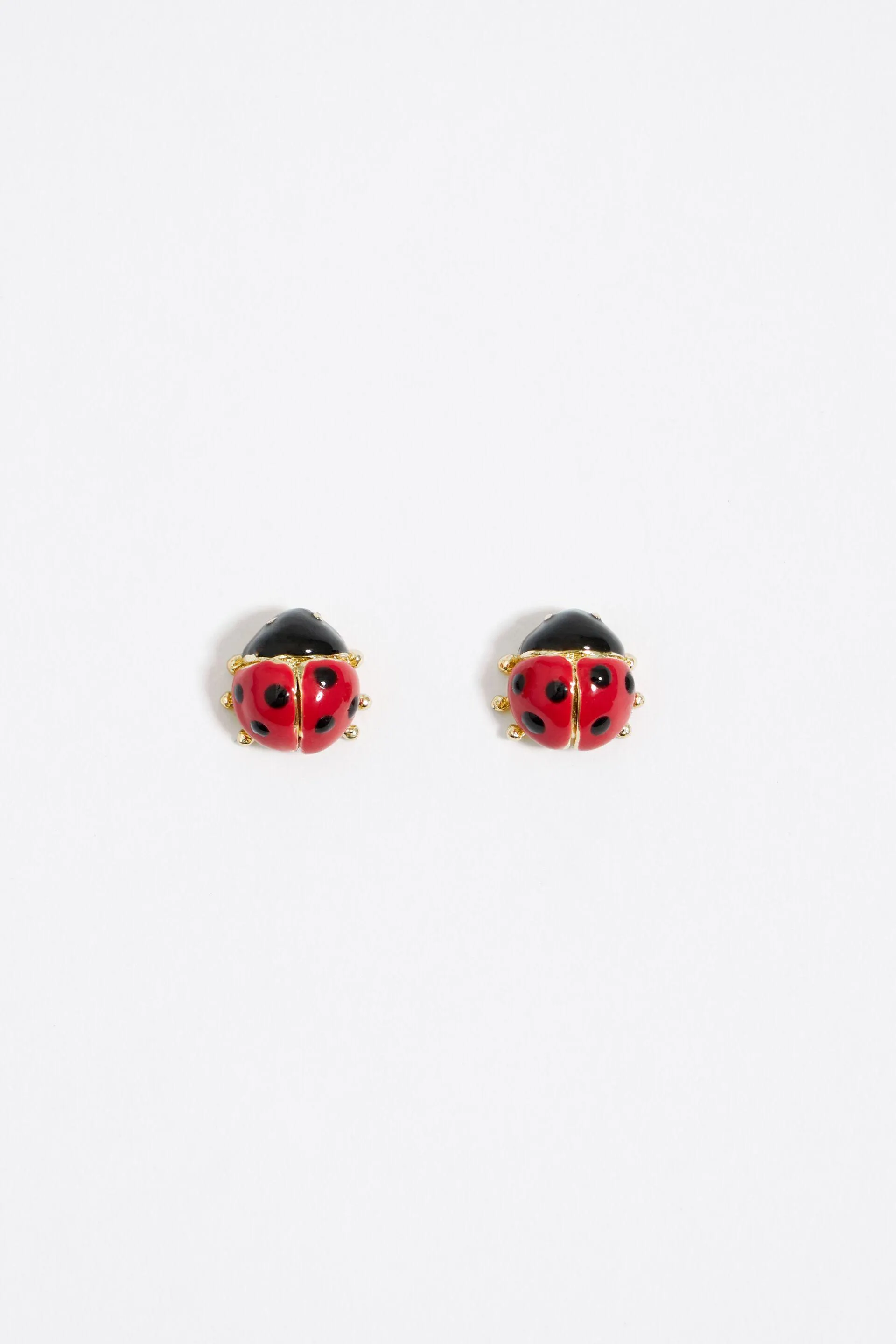 Pendientes mini mariquita dorados