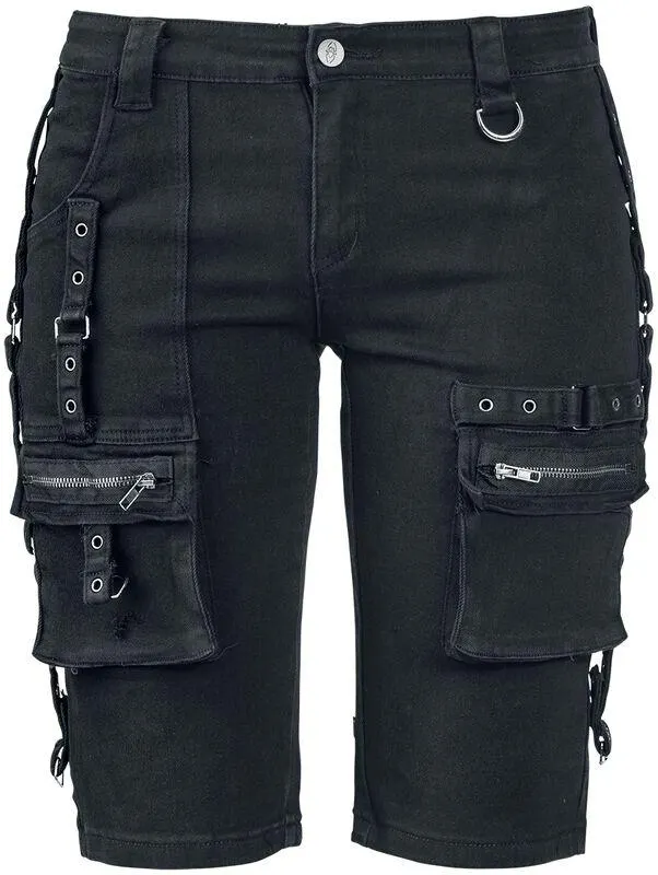 "Strap Shorts" Pantalones cortos Negro de Gothicana by EMP