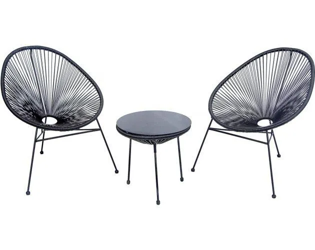 Mueble de jardín metálico acapulco "odea" - 2 plazas - negro