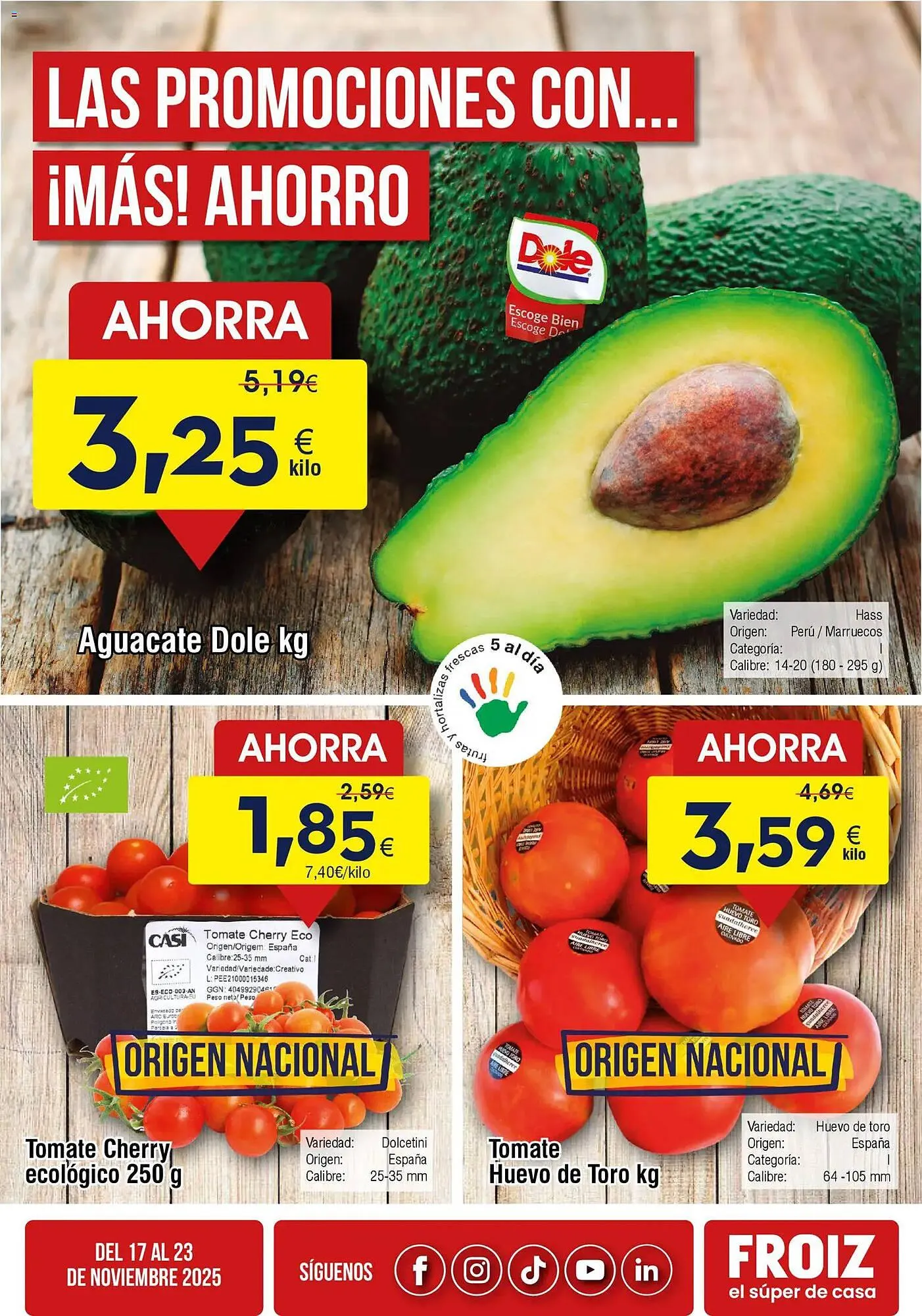 Catálogo de Folleto FROIZ 17 de noviembre al 23 de noviembre 2025 - Página 1