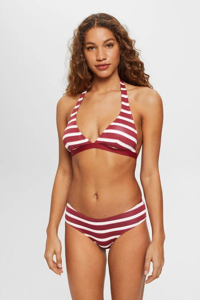 Top de bikini con relleno y tirantes al cuello