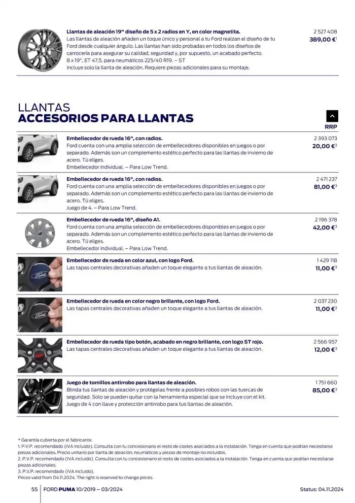 Catálogo de Ford de accesorios Ford Puma 13 de noviembre al 13 de noviembre 2025 - Página 55