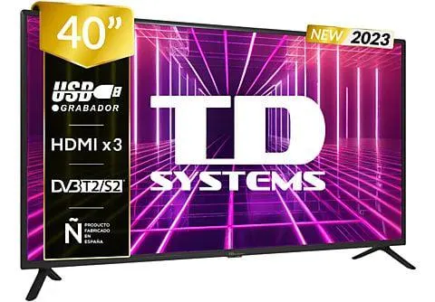 TV LED 40" - PRIME40C14F TD SYSTEMS, Full-HD, DVB-T2 (H.265)Sí, Negro
