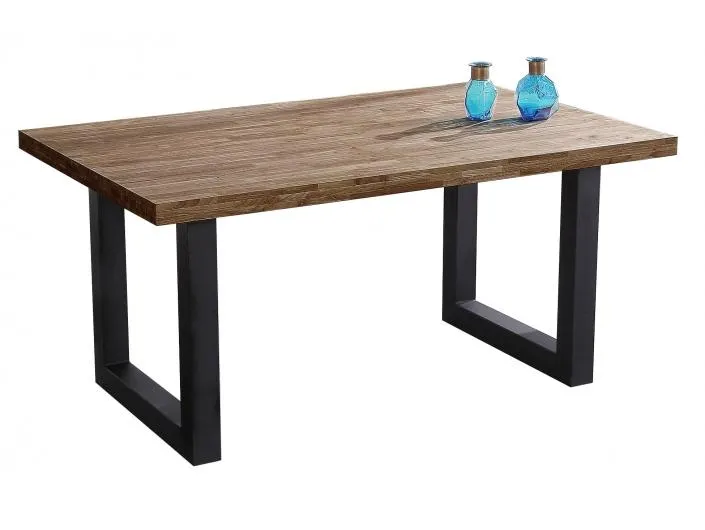 Mesa comedor fija color roble americano-negro 160 cm