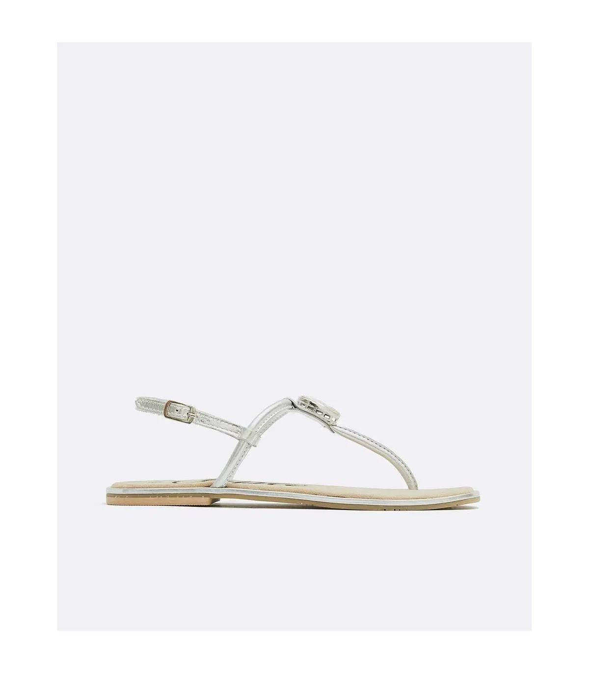 Sandalias planas Mujer Piel con tira de dedo